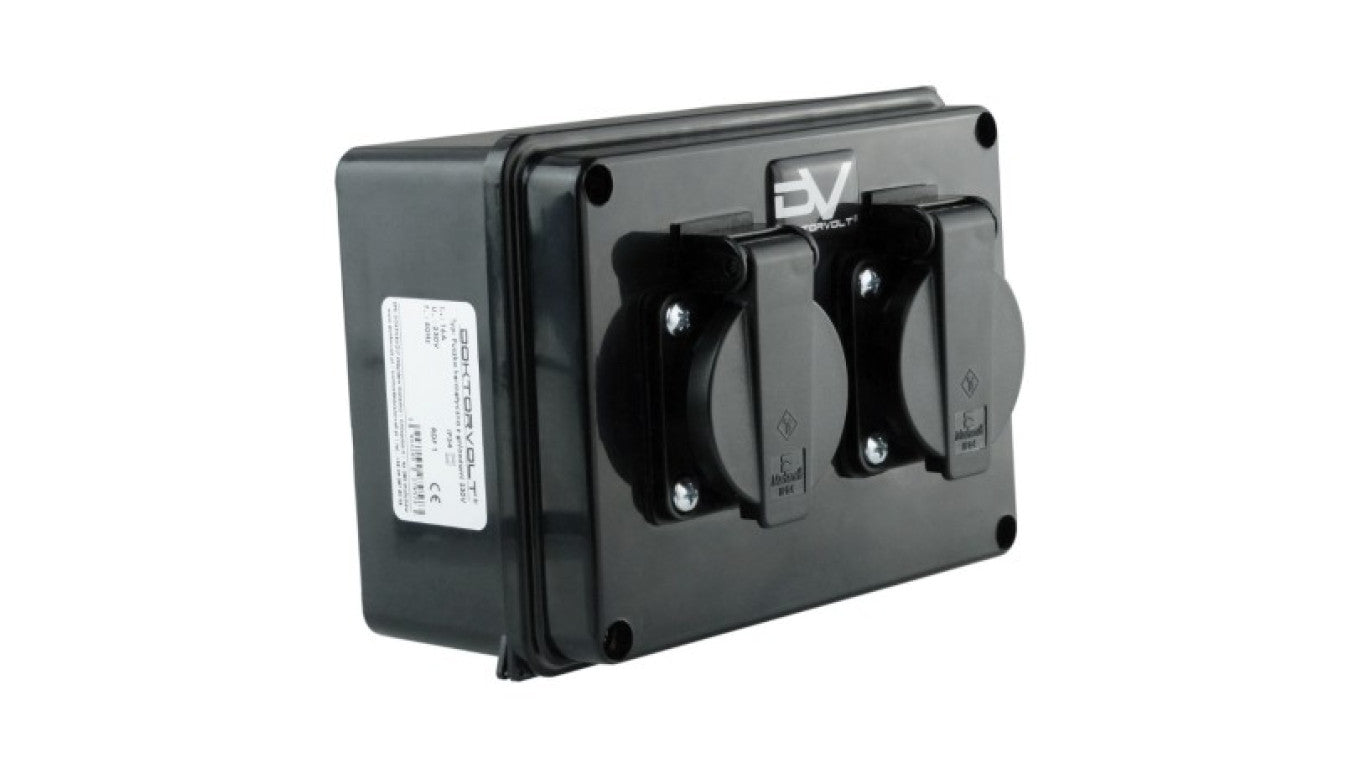 Puszka hermetyczna z gniazdami 230V wym/zew 160x120x95 IP54 Schuko 6.82105 M-L 9573