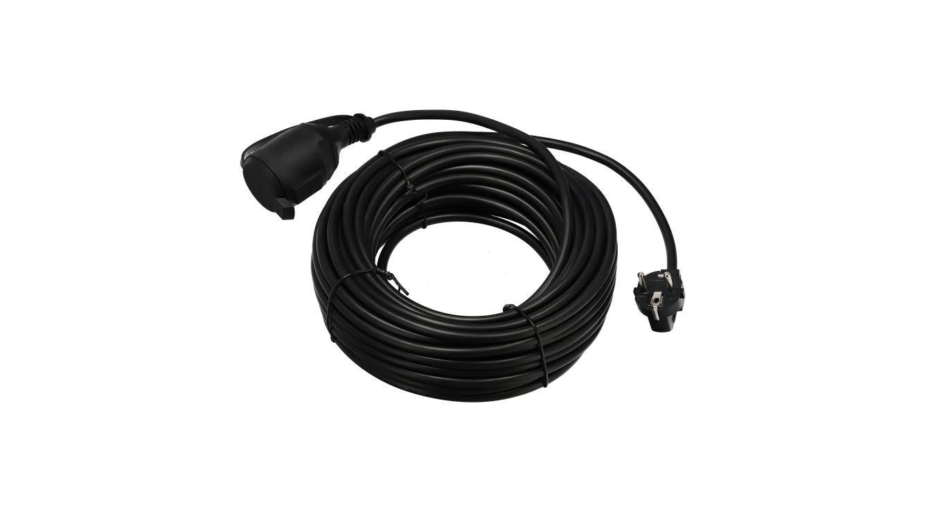 Przedłużacz ogrodowy czarny 20m (3X1,5mm) IP44, gniazdo Schuko HOROZ ELECTRIC