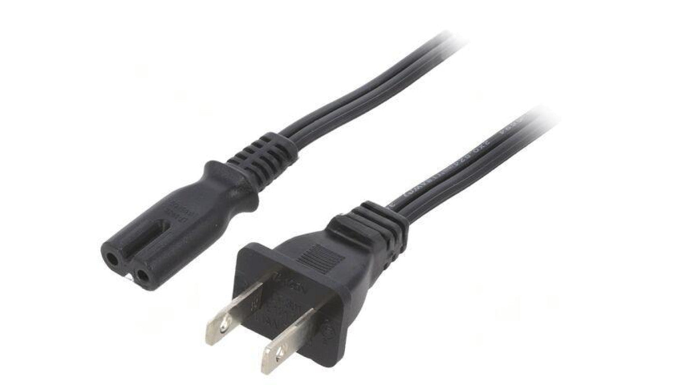 Kabel: 2x18AWG, IEC C7 żeński,NEMA 1-15 (A) wtyk, 5m LT-301+503B SPT-2 18/2 105C BLK 5M
