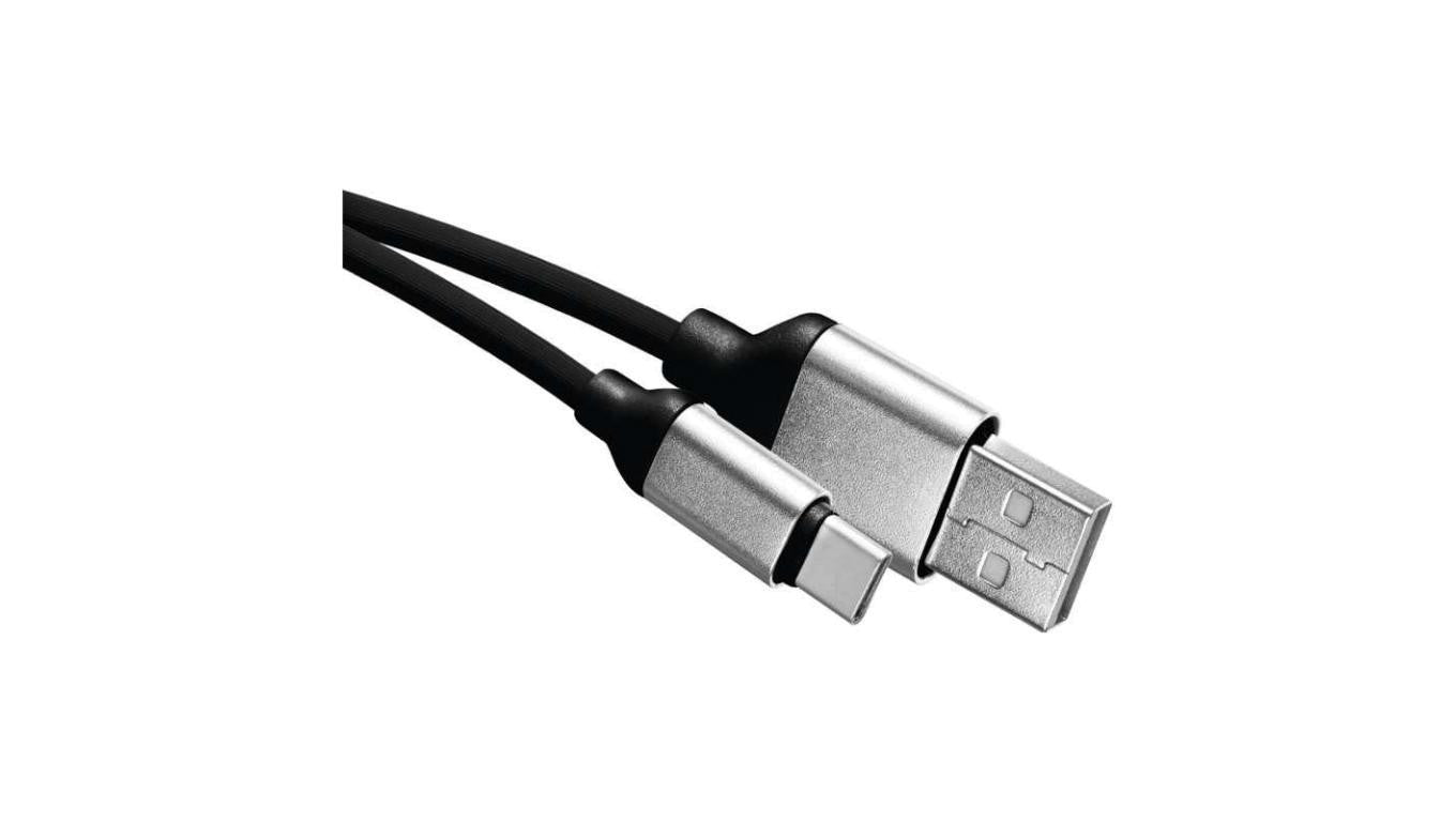 Kabel USB 2.0, wtyk A - C, ładowanie, transmisja danych, 1 m, czarny EMOS SM7025BL