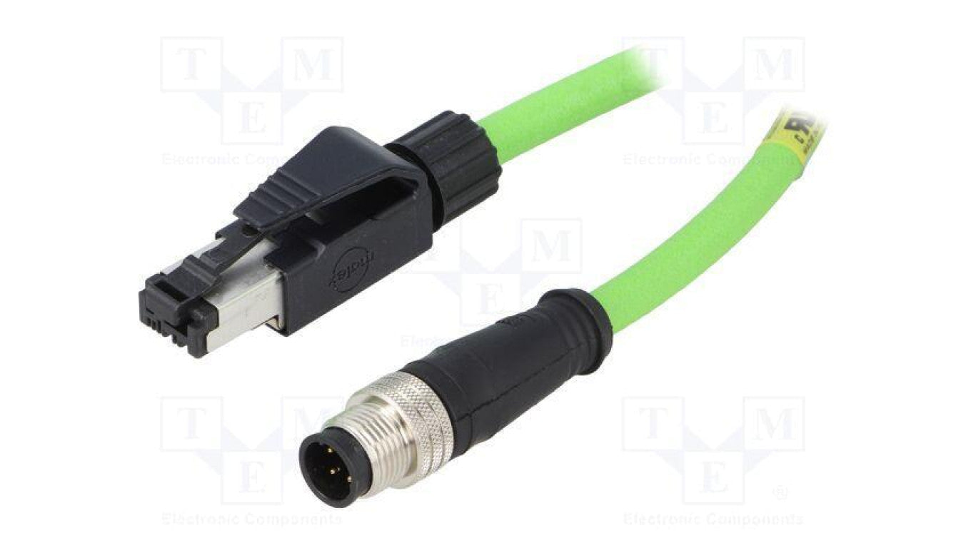 Adapter wtyk RJ45 PIN 4 proste kod D-Ethernet IP67 3m Kat 5e 1201088121
