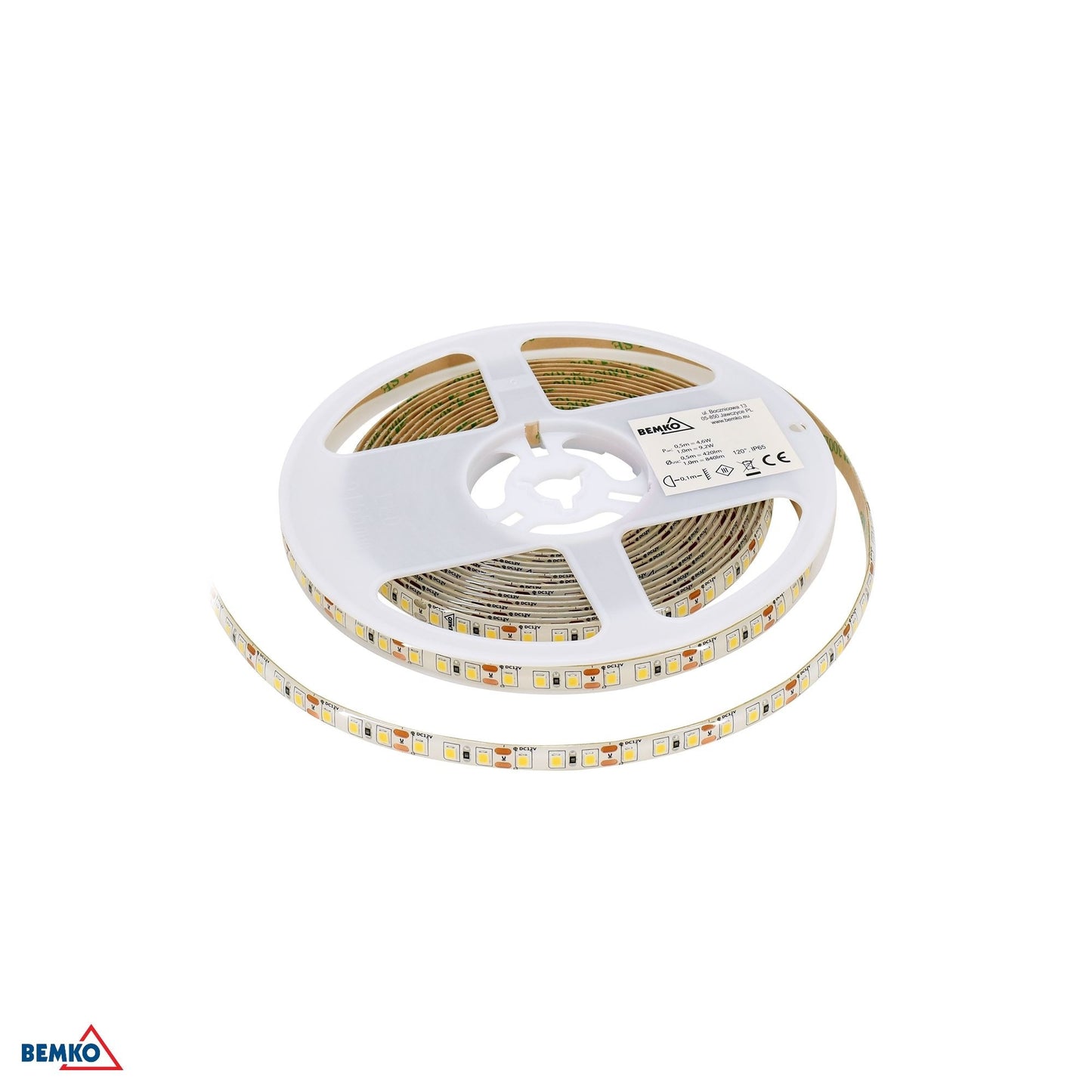 Taśma LED premium 12V DC 2835 600LED/5M 9.2W/1M IP65 biała zimna