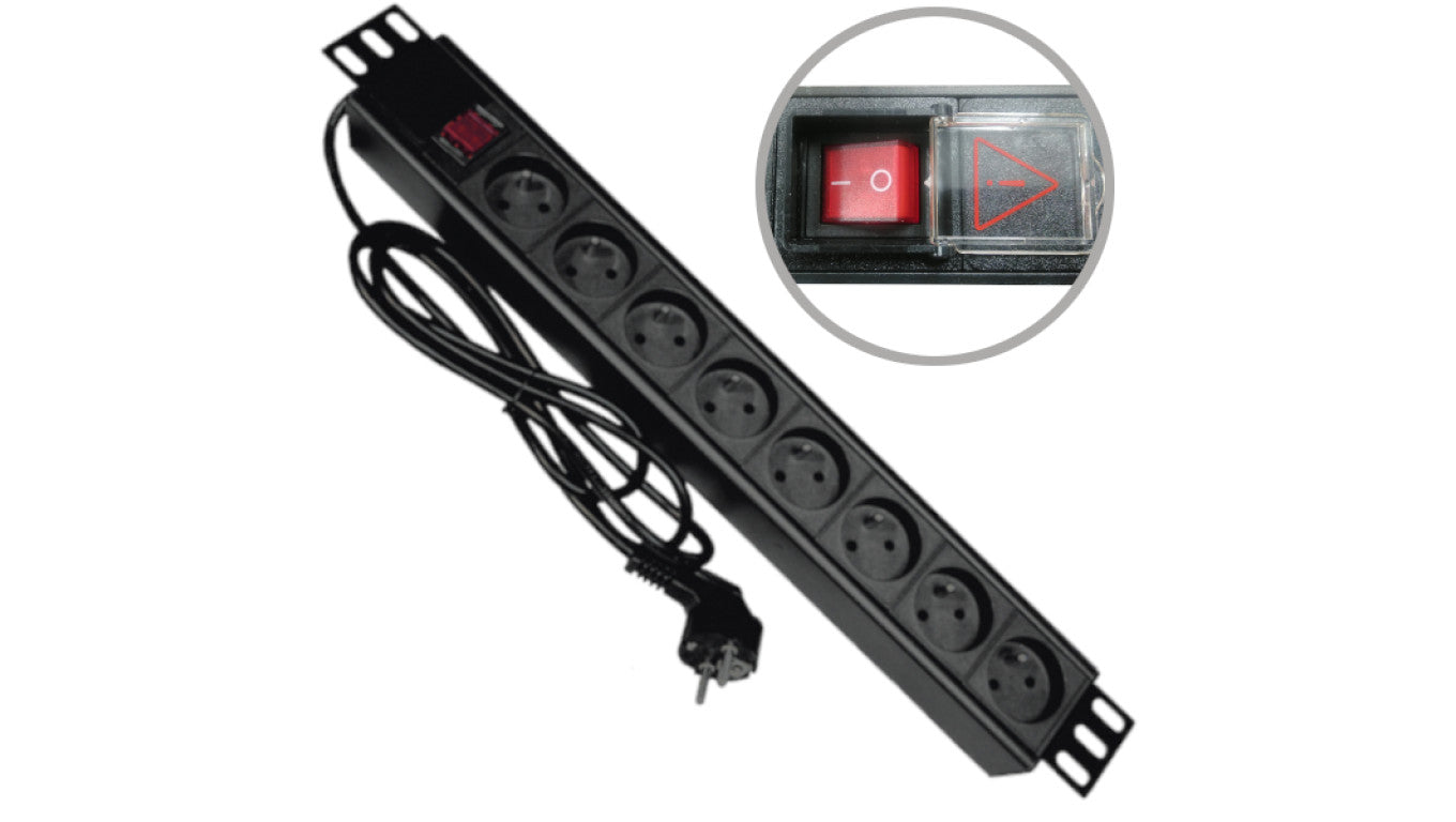 Listwa przeciwprzepięciowa A-LAN PZ081U3M (8 x UTE 16 A (3680 W) 3m kolor czarny)