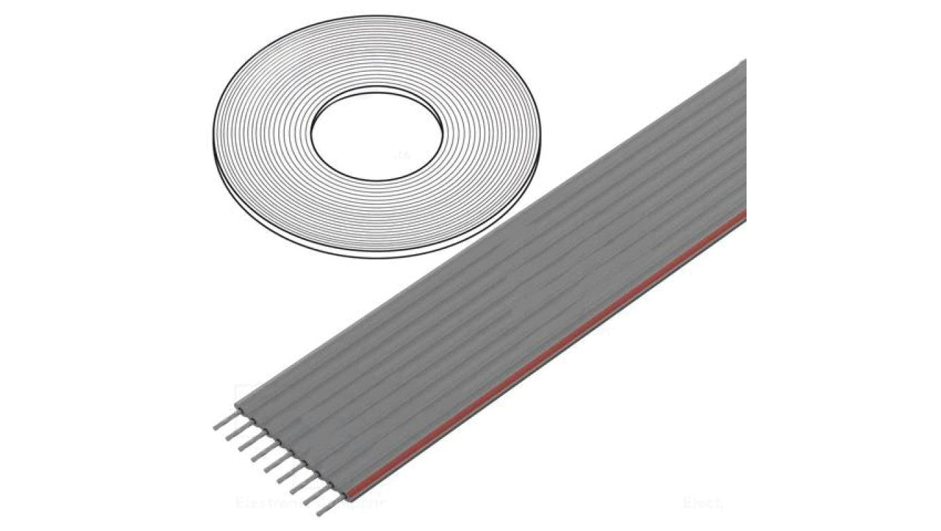 Przewód: wstążkowy 1,27mm linka Cu nieekranowany PVC szary DS1057-09A282R-76.5