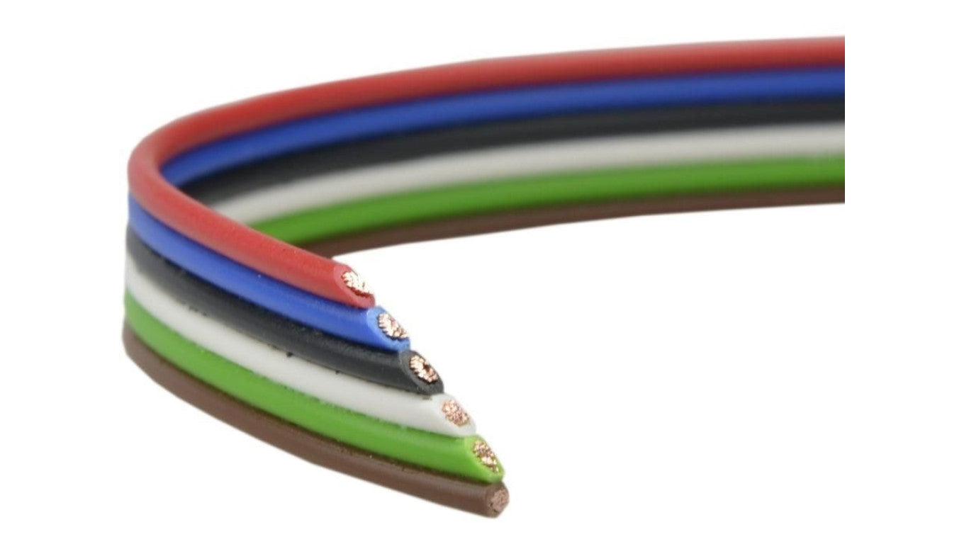 Przewód wstążkowy montażowy TLWY 6x0,35 150V kolorowy Technokabel /50m/