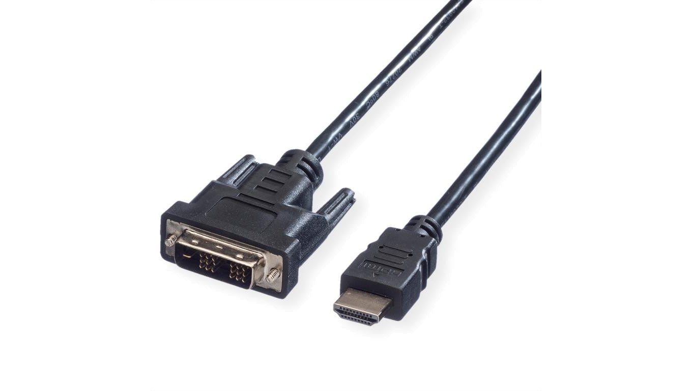 VALUE kabel do monitora DVI (18+1) / HDMI M/M, czarny, 2 m