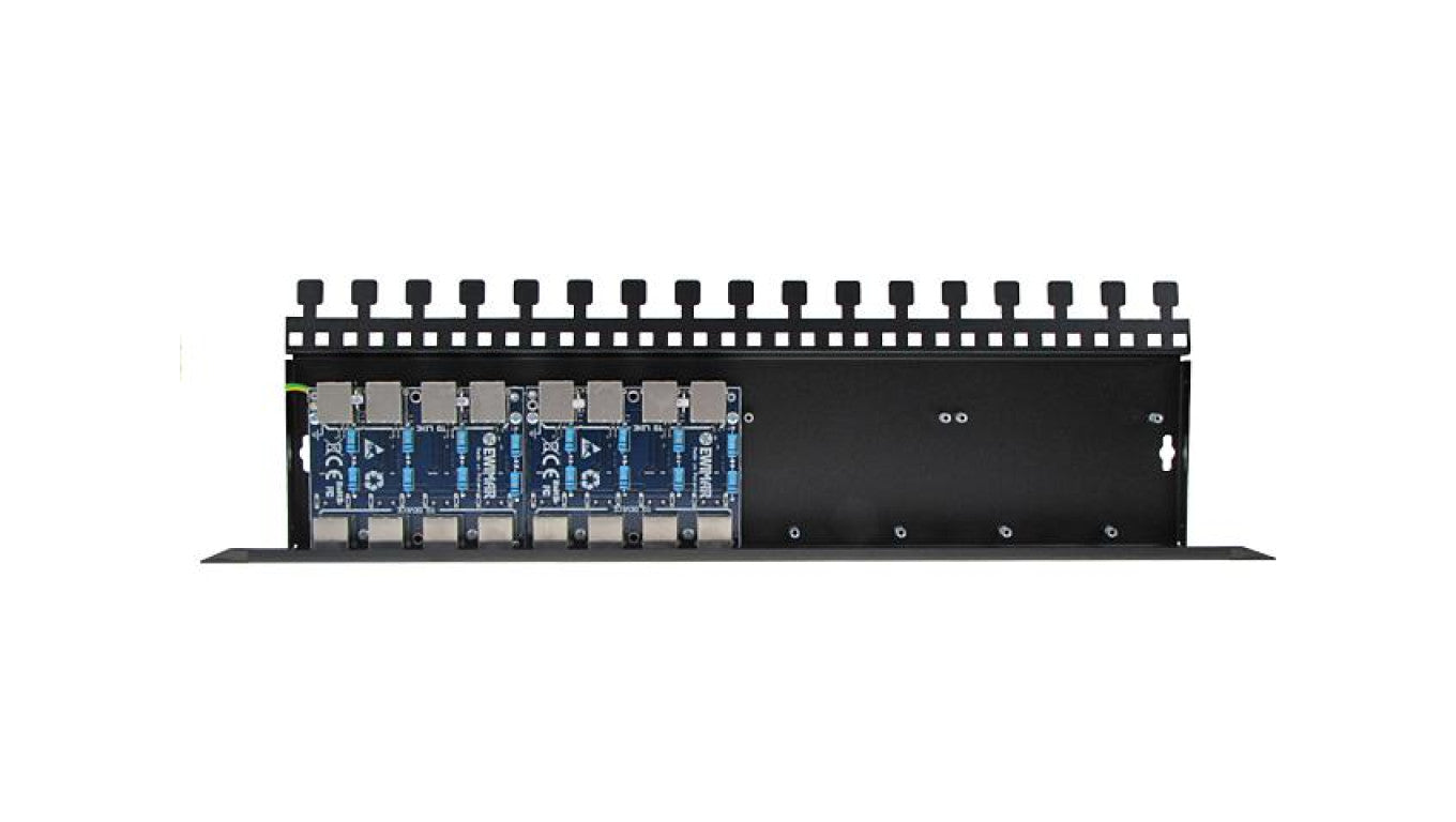 8-kanałowy panel zabezpieczający serii PRO z podwyższoną ochroną przepięciową POE EWIMAR PTF-58R-PRO/PoE