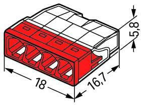 Szybkozłączka DRUT 4x 0,5-2,5mm2 WAGO 2273-204 (Paczka 100szt.)