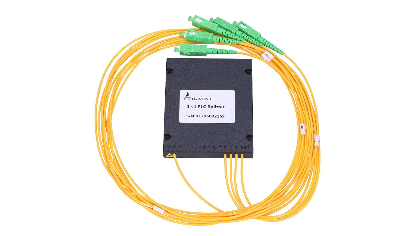Splitter 2,0mm, 1,5m, G657A, moduł ABS Extralink 1:4 PLC SC/APC