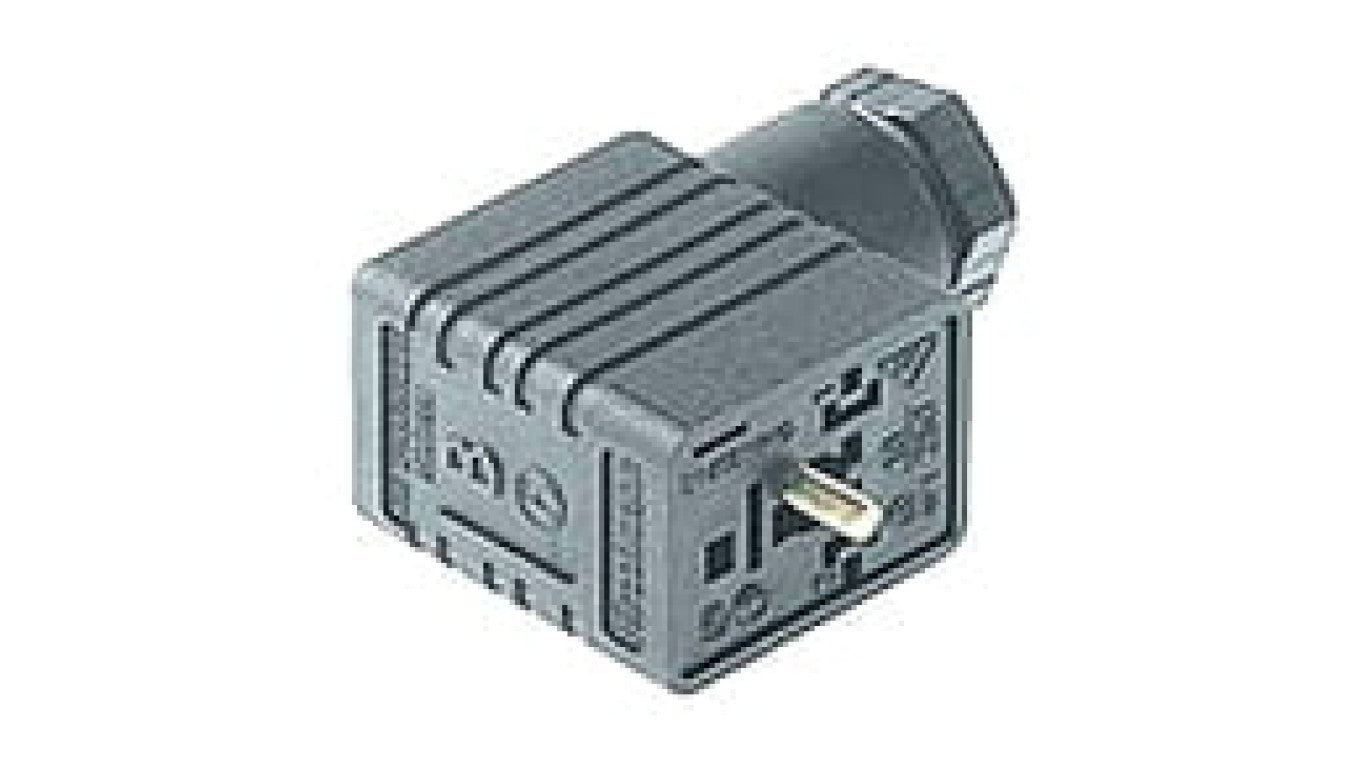 Gniazdo kablowe zaworowe przyłączeniowe z centralną śrubą M3x35 2 + PE PG 9 GMN 209 NJ grau