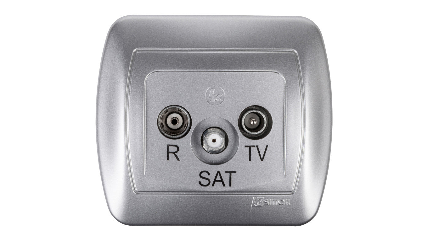 Simon Akord Gniazdo antenowe RD/TV/SAT koŮcowe aluminium metalizowane AAS/26