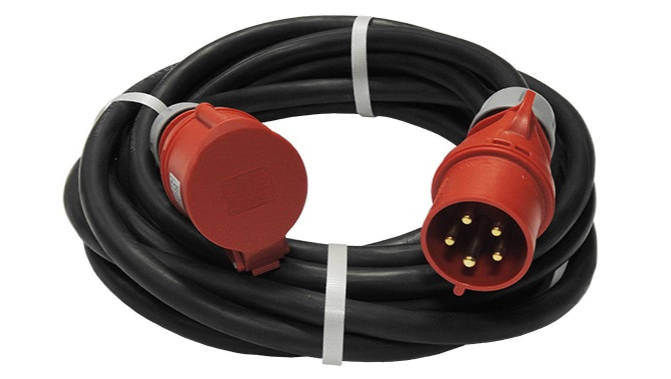 Przedłużacz budowlany siłowy elCORD CEE 32A 400V IP44 5m H07RN-F 5G6 z wtyczką i gniazdem CEE 32A-5P IP44 30356050