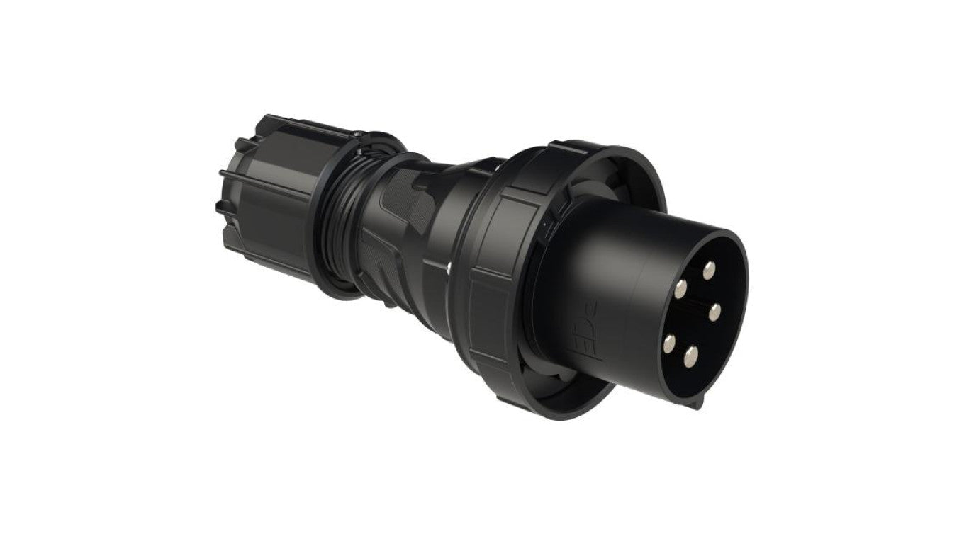 Wtyczka siłowa 5p 125A 400V przenośna IP67 czarna POWER TWIST PCE na kabel