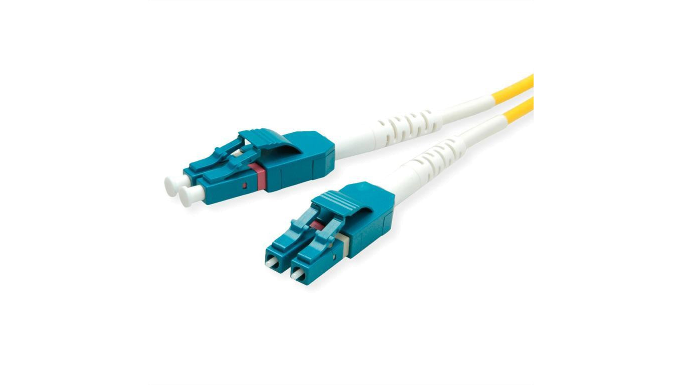 Kabel światłowodowy ROLINE duplex, jednomodowy 9/125µm OS2, LC/LC, żółty, 0,5 m