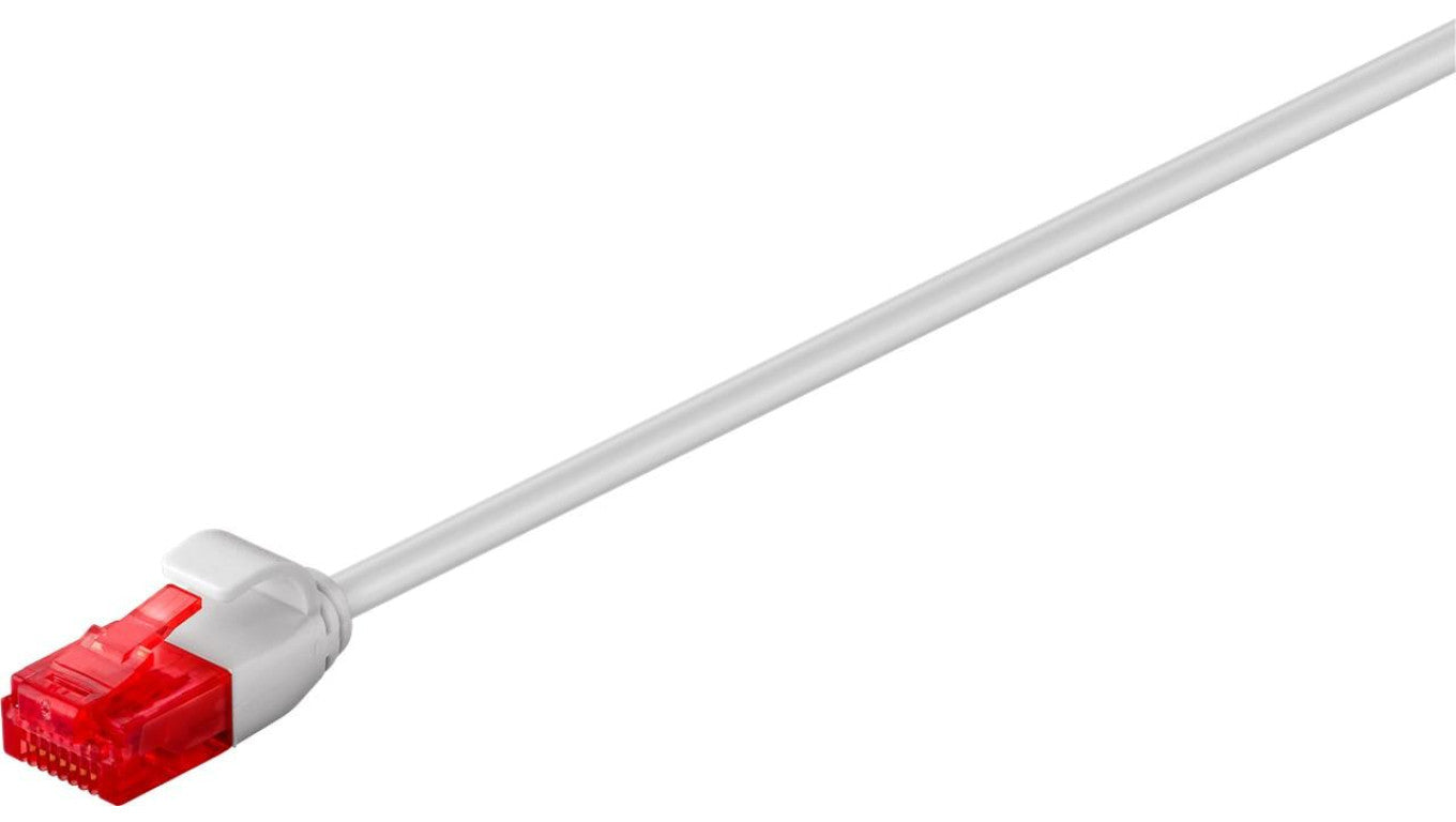 CAT 6Smukły kabel połączeniowy,U/UTP, Szary - Długość kabla 0.5 m