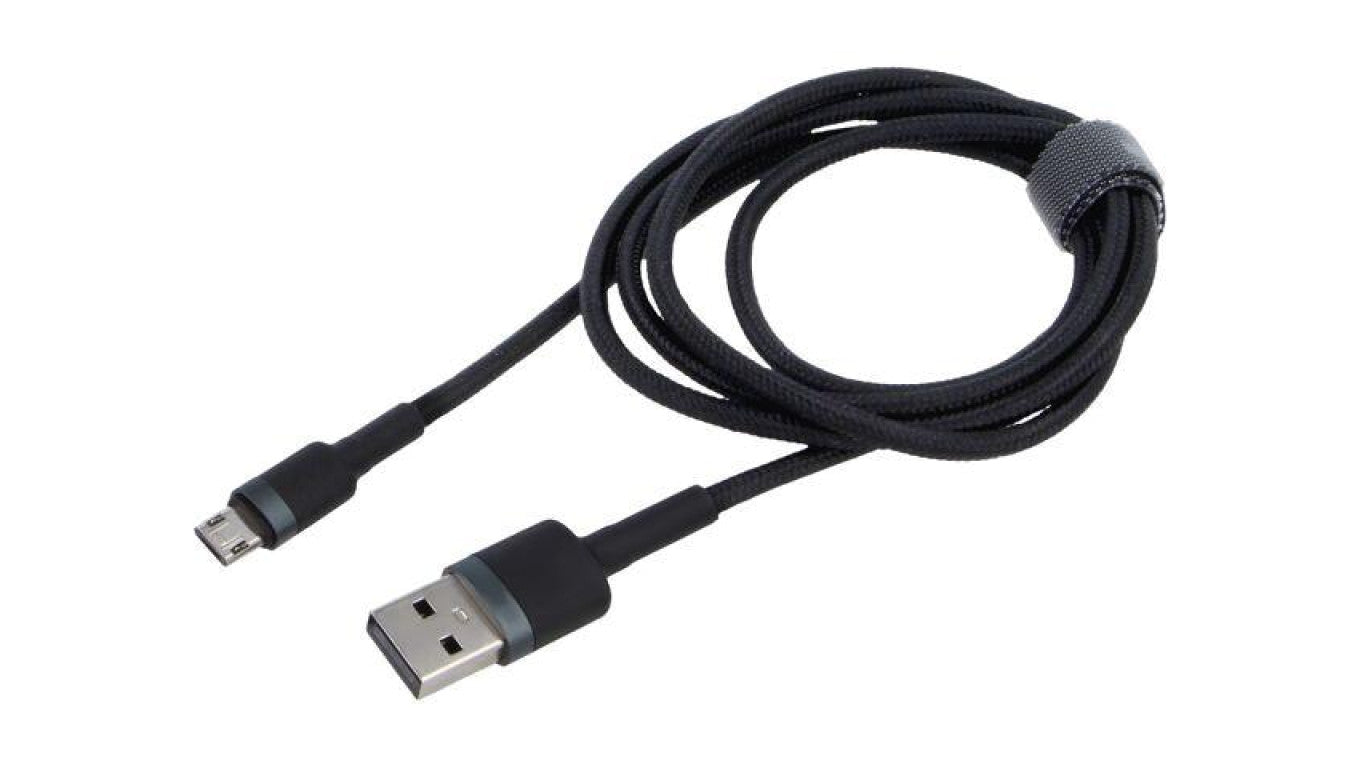 Kabel High Speed, USB 2.0 1m czarny tekstylny 2,4A CAMKLF-BG1