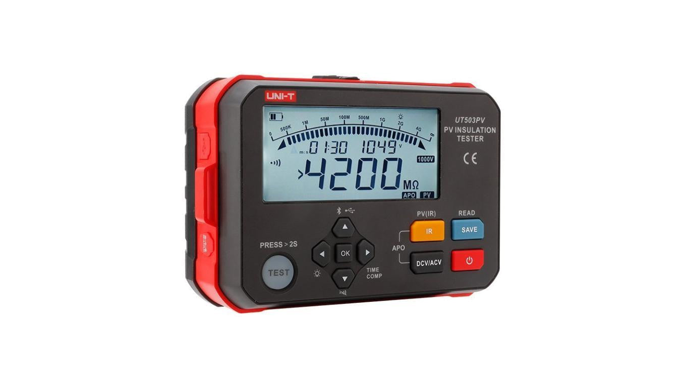 Miernik rezystancji izolacji PV 1000V test paneli słonecznych PI DAR napięcie AC/DC ciągłość podświetlenie UNI-T UT-503PV