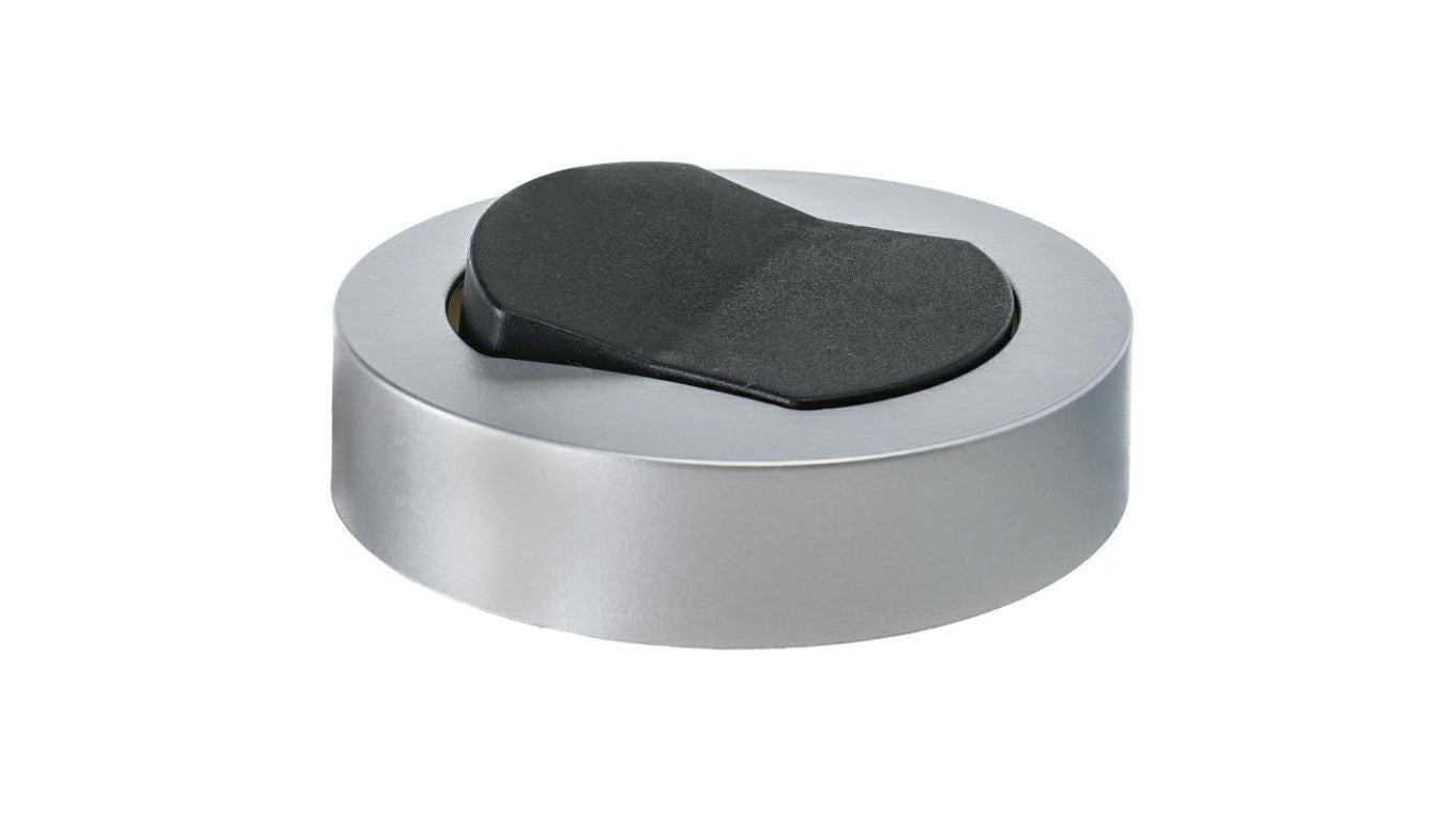 Włącznik meblowy srebrny nawierzchniowy fi65 230V 2,5A z kablem 2m 2x0,75mm2 (srebrno czany)