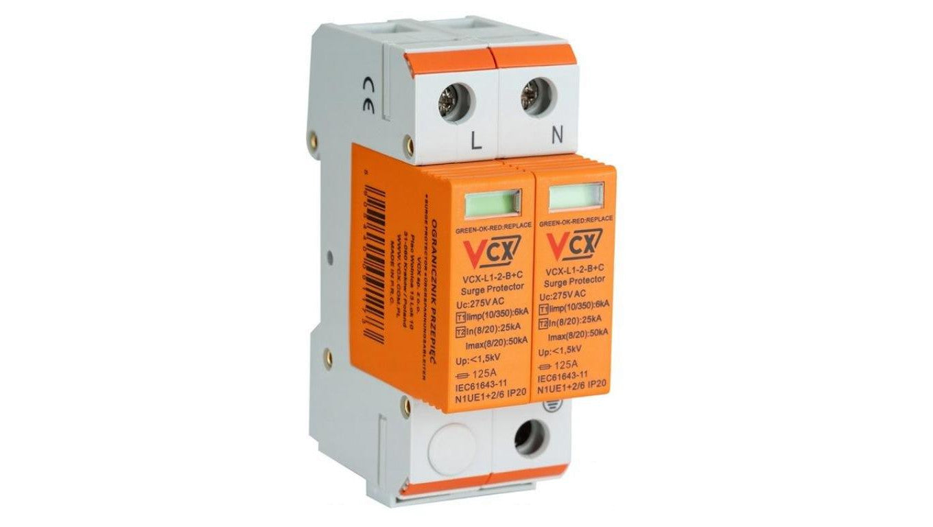 Ogranicznik przepięć 4P Typ T1+T2 255V 50kA 10/350µs z sygnalizacją w obudowie, MCD 50-B 3+1-VG 5096875