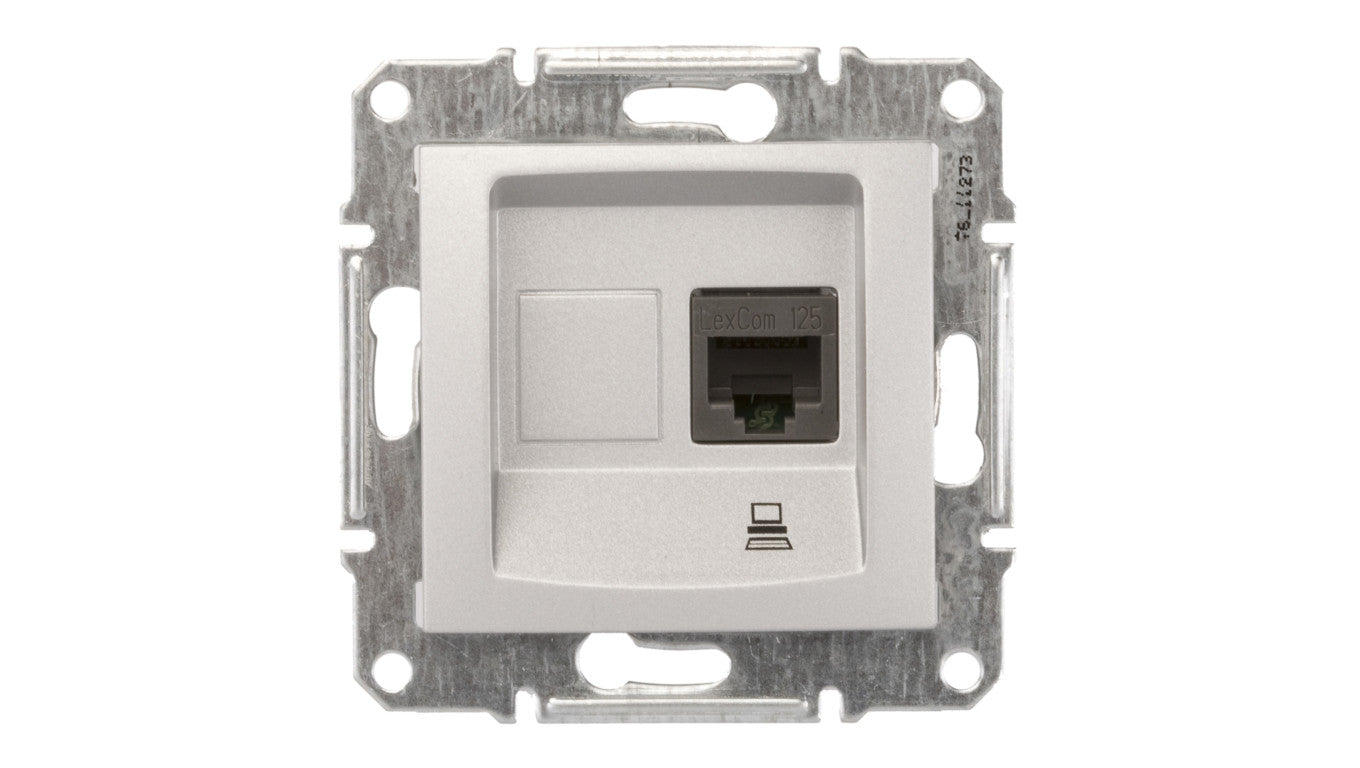 Sedna Gniazdo komputerowe pojedyncze RJ45 kat.5e UTP aluminium SDN4300160