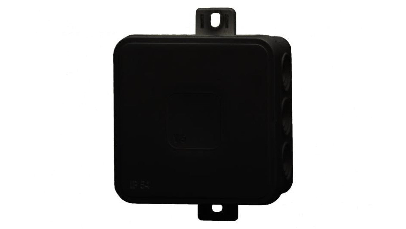 Puszka hermetyczna V7, termoplast 100x100x41 IP54, czarna - klik, 12 osłabień