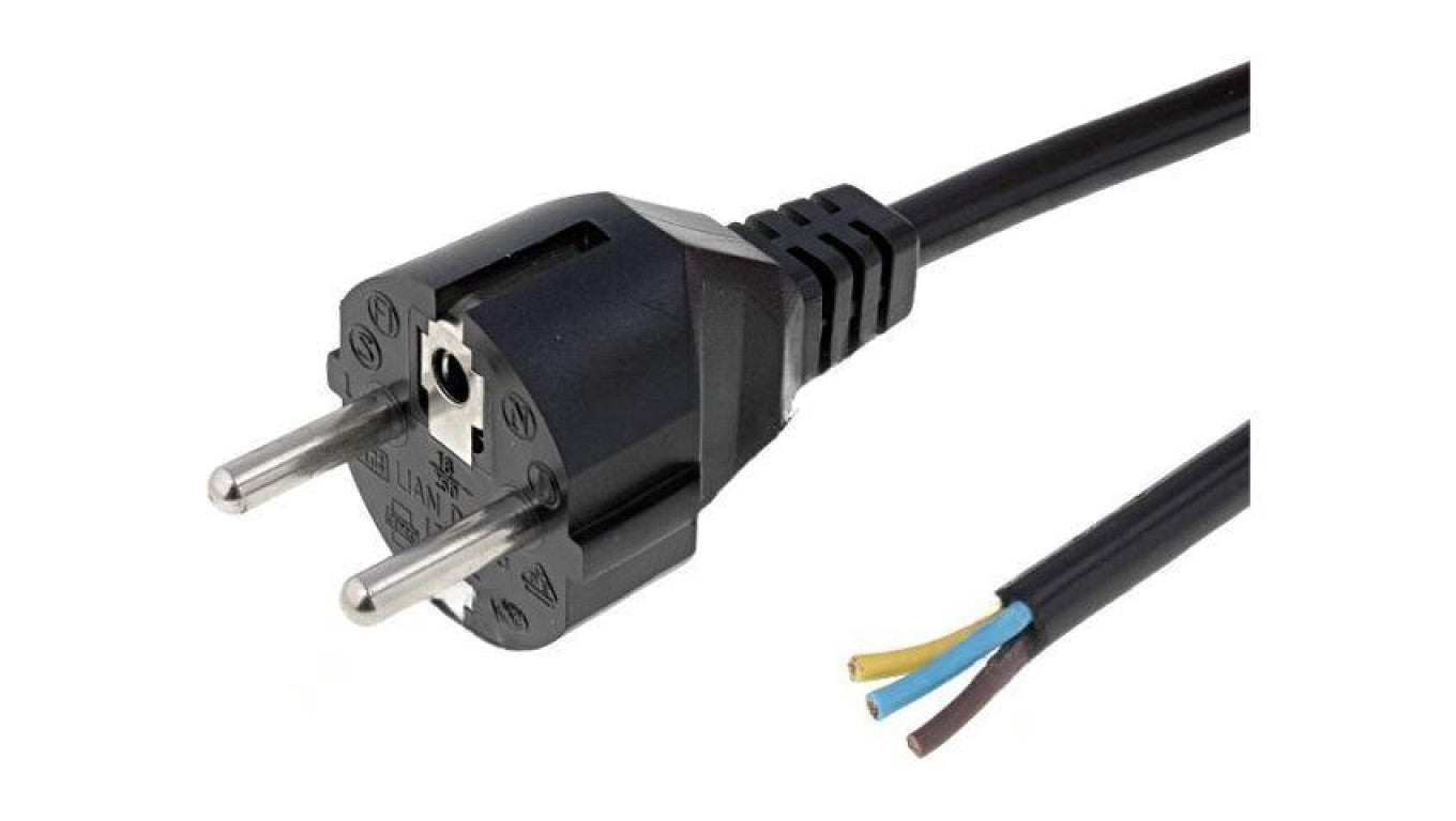 Kabel: 3x0,75mm2, CEE 7/7 (E/F) wtyk, 1,8m LT312 H05VV-F 3X0.75 1.8M BLK