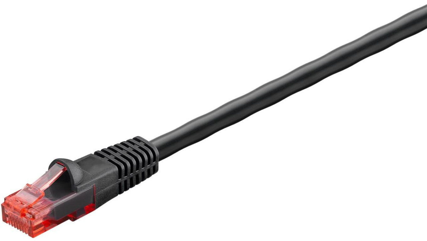CAT 6 Kabel krosowy do zastosowań zewnętrznych, U/UTP, czarny - Długość kabla 10 m