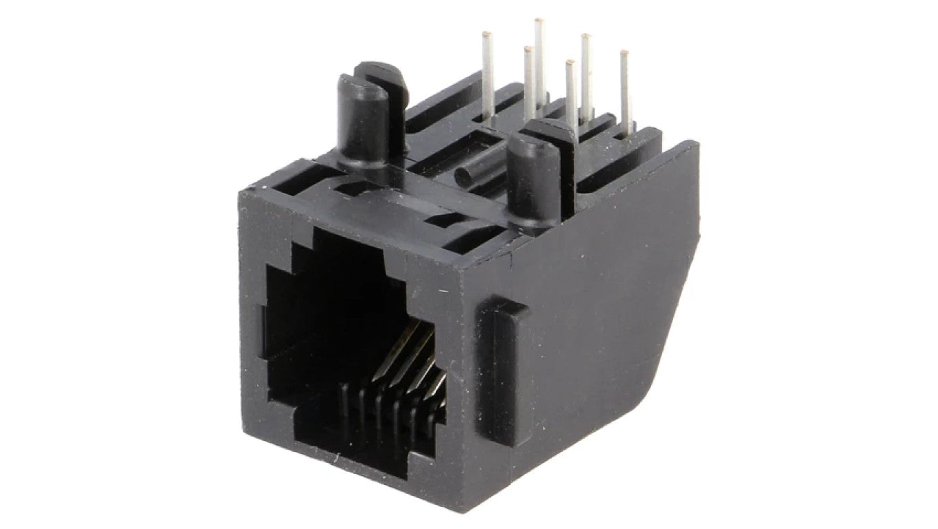 Gniazdo RJ12 6-PIN Kat 3 Układ 6p6c na PCB THT 12,7mm 5555163-1