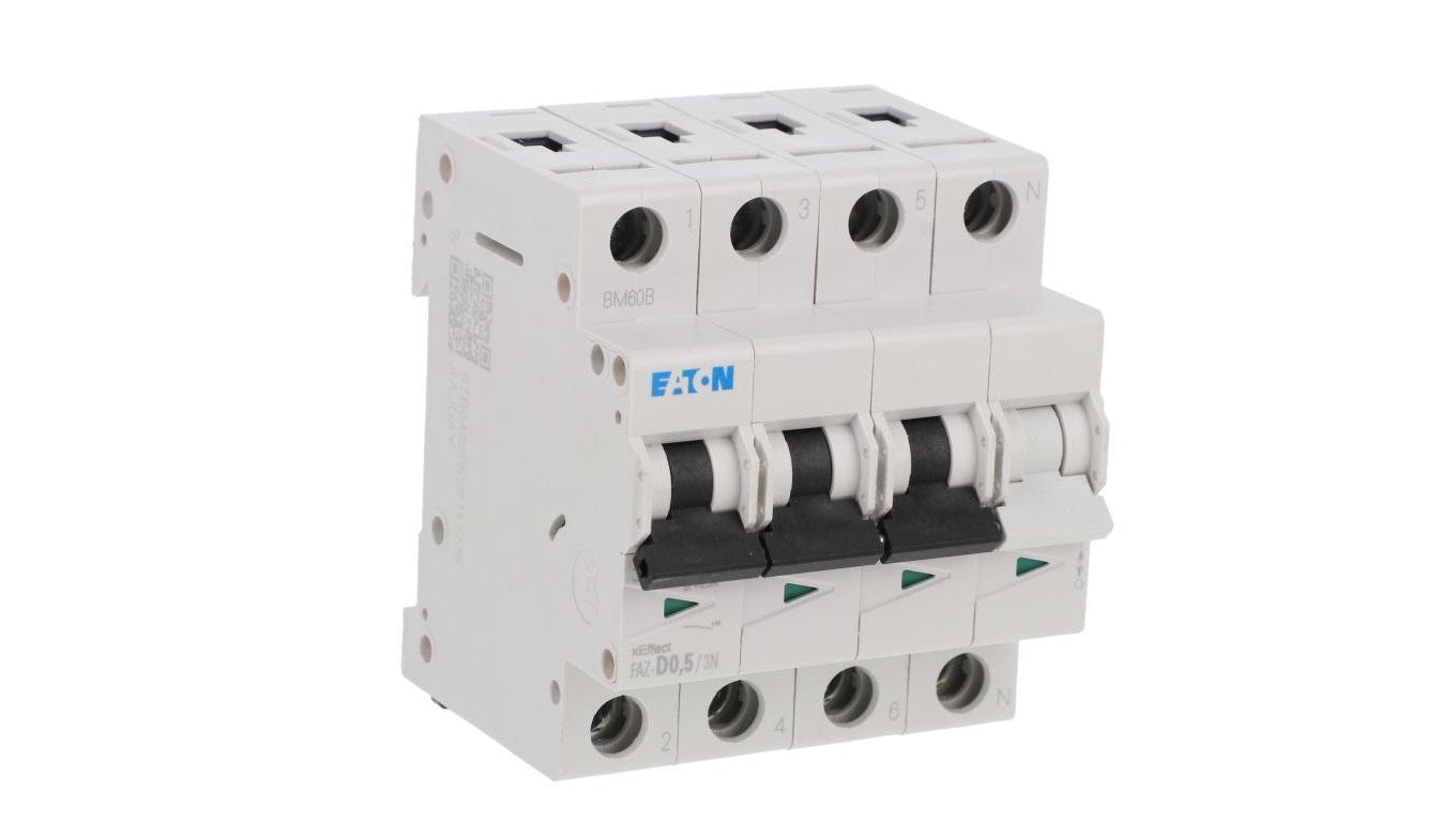 Wyłącznik nadprądowy 3P+N D 0,5A 15kA AC FAZ-D0,5/3N 278982