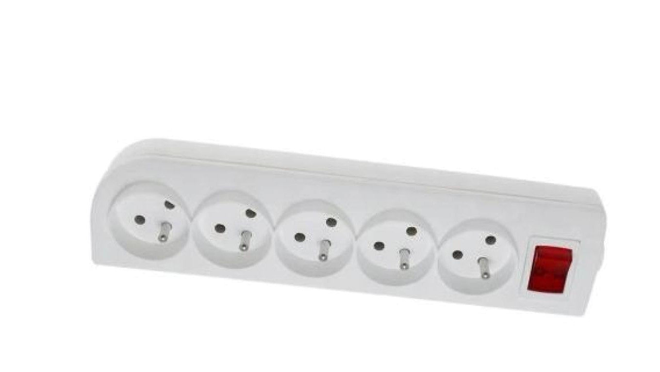 Rozgałęźnik do przedłużacza z wyłącznikiem 5-gniazd z/u biały GN-50W