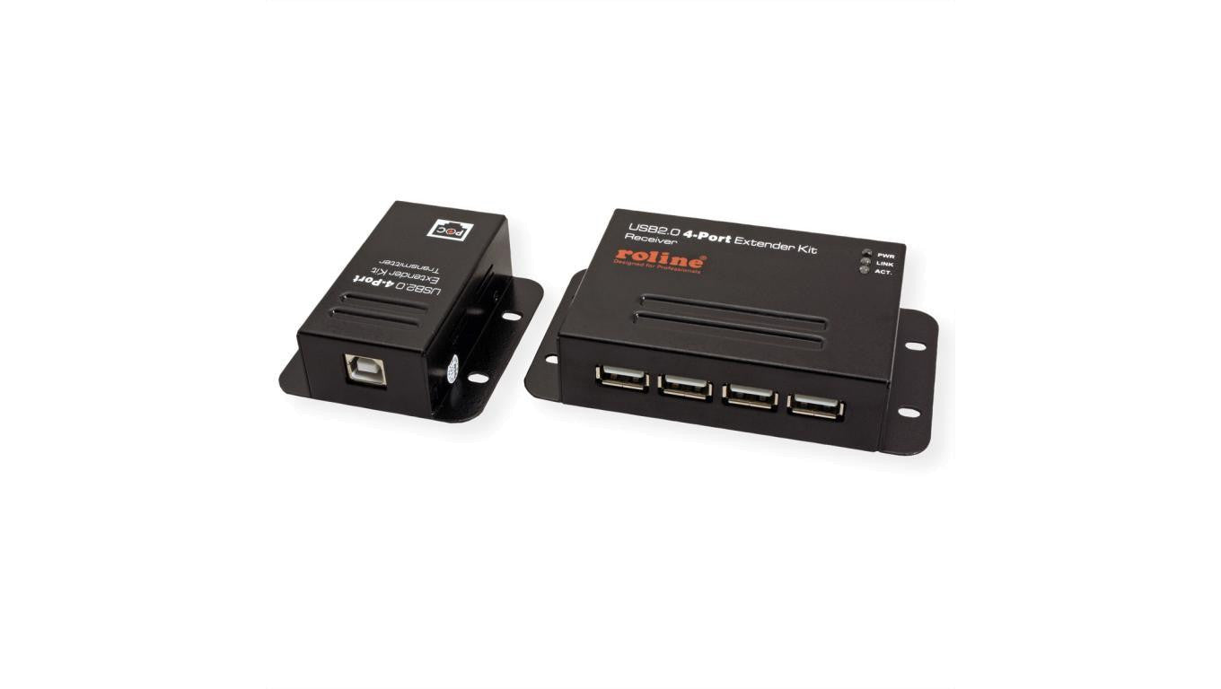 Przedłużacz ROLINE USB 2.0 przez RJ45, 4x USB, maks. 50m