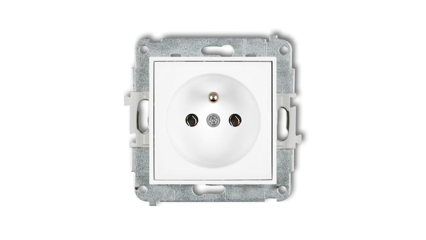 ICON Mechanizm gniazda pojedynczego z uziemieniem 2P+Z (bez przesłon torów prądowych) biały mat 25IGP-1z