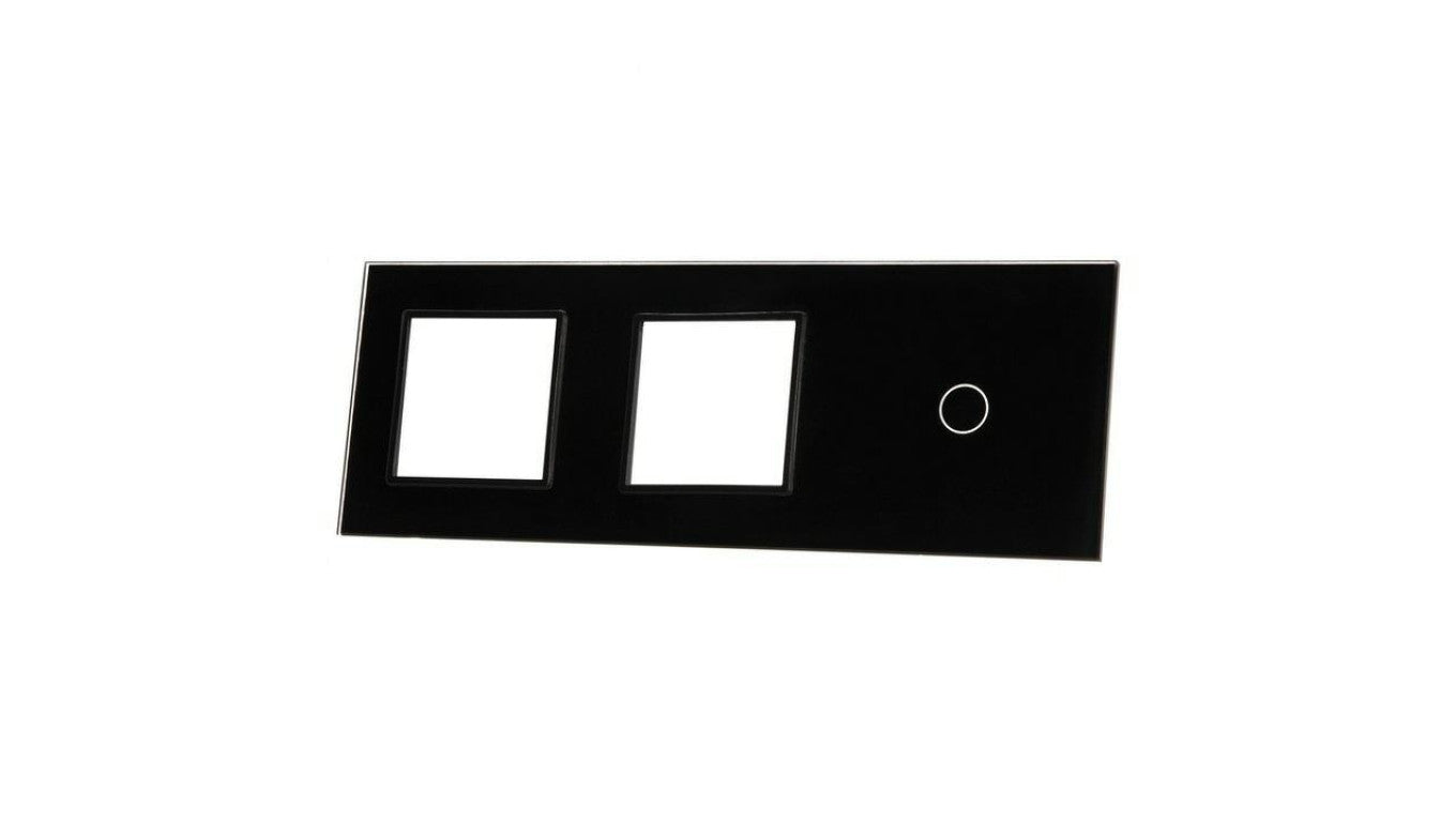 Livolo CZARNY PANEL SZKLANY 1 + PODWÓJNE MIEJSCE NA GNIAZDO 701GG-62