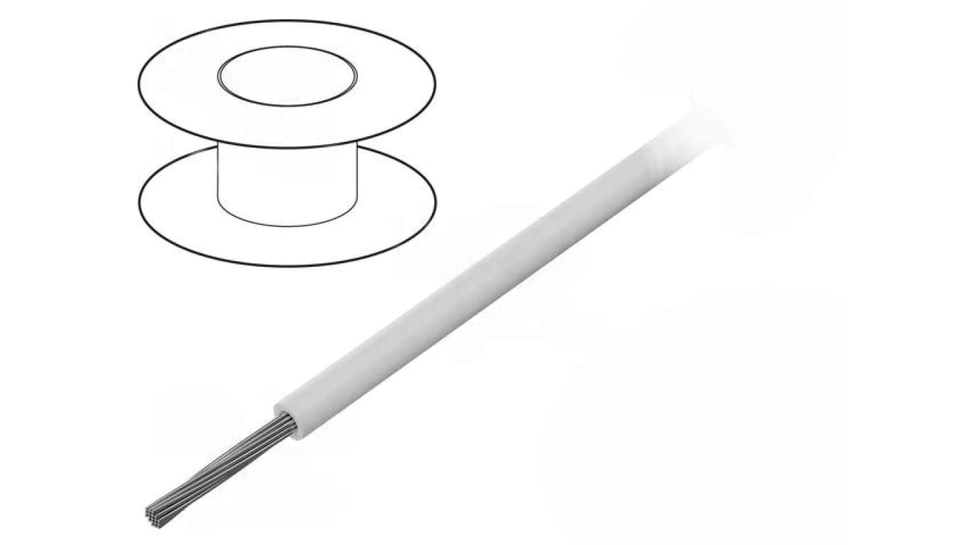 Przewód na rolce 305m linka Cu 26AWG PVC biały 600V 1853 WH001