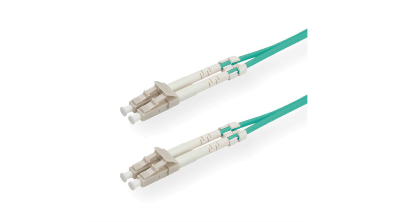 Kabel światłowodowy ROLINE 50/125µm OM3, LC/LC, złącze Low-Loss, turkusowy, 10 m