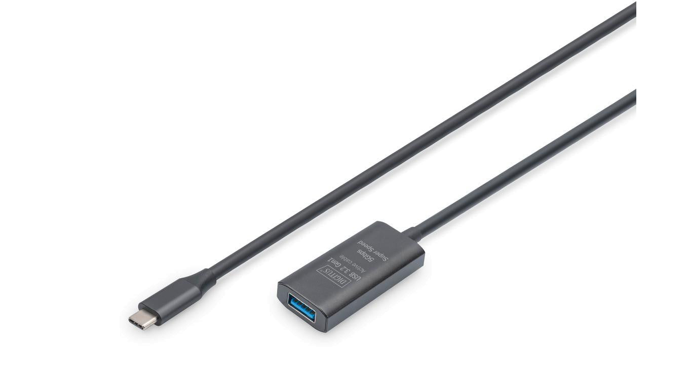 Kabel przedłużający aktywny, USB 3.2 5Gbps, USB-C - USB-A, 5m DA-73110
