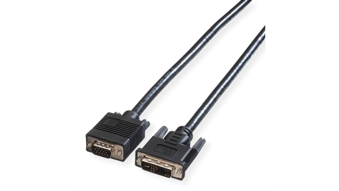 Kabel ROLINE DVI-VGA, DVI (12+5) - HD15 M/M, 2 m