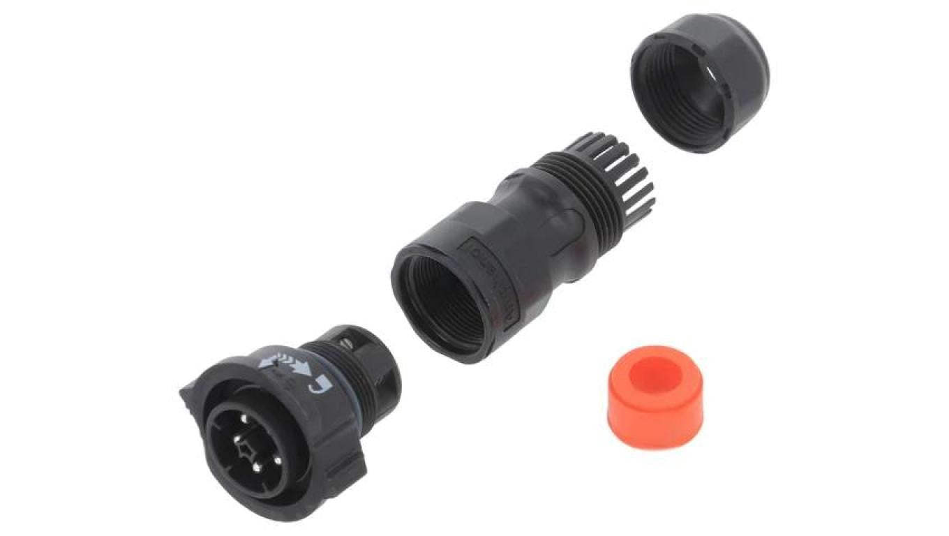 Złącze okrągłe wtyk na przewód 5-PIN męski ze stykami X-Lok DC-05BFMB-QL8SPP