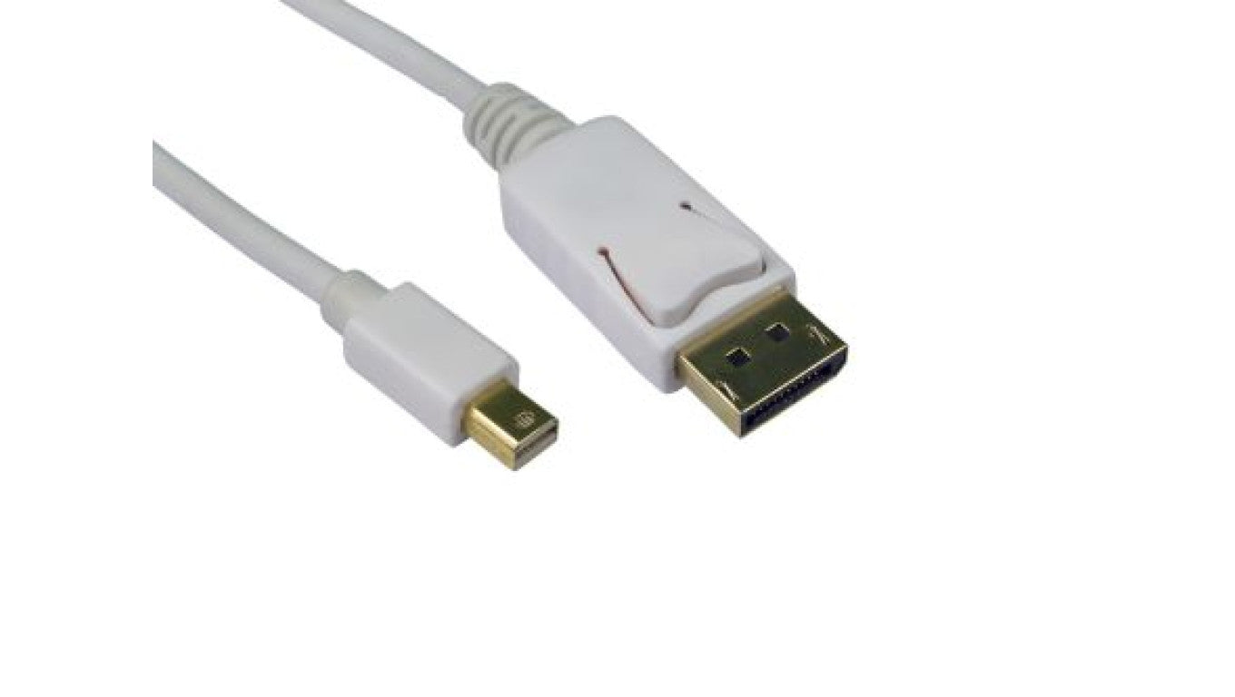 Kabel DisplayPort 1m Męskie Mini DisplayPort to Męski kabel DisplayPort Biały