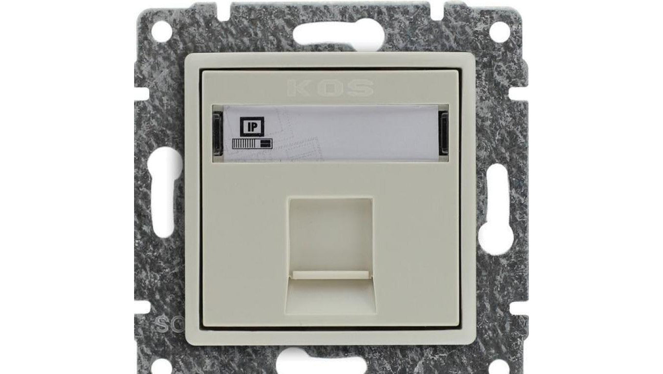 VENA Gniazdo komputerowe pojedyncze RJ45 kat.5e nieekranowane krem 510365