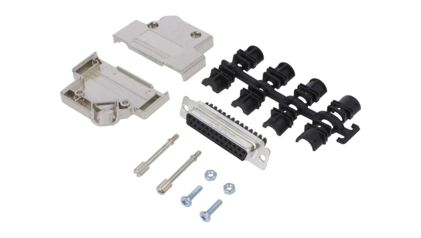 D-Sub żeńskie kątowe 45 zacisk śrubowy na przewód -PIN 25 L17D45PK-M-25+L77DB25SST