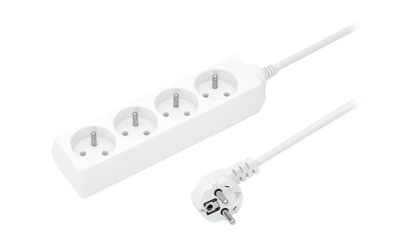Przedłużacz 4-gniazda z/u 10A 5m /OMY 3x1/ biały PS-470 T-105690