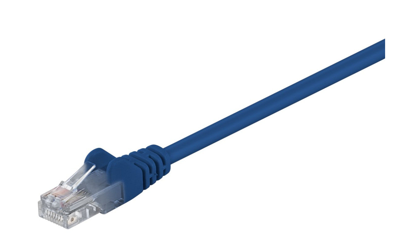 CAT 5e Kabel łączący, U/UTP, Niebieski - Długość kabla 20 m