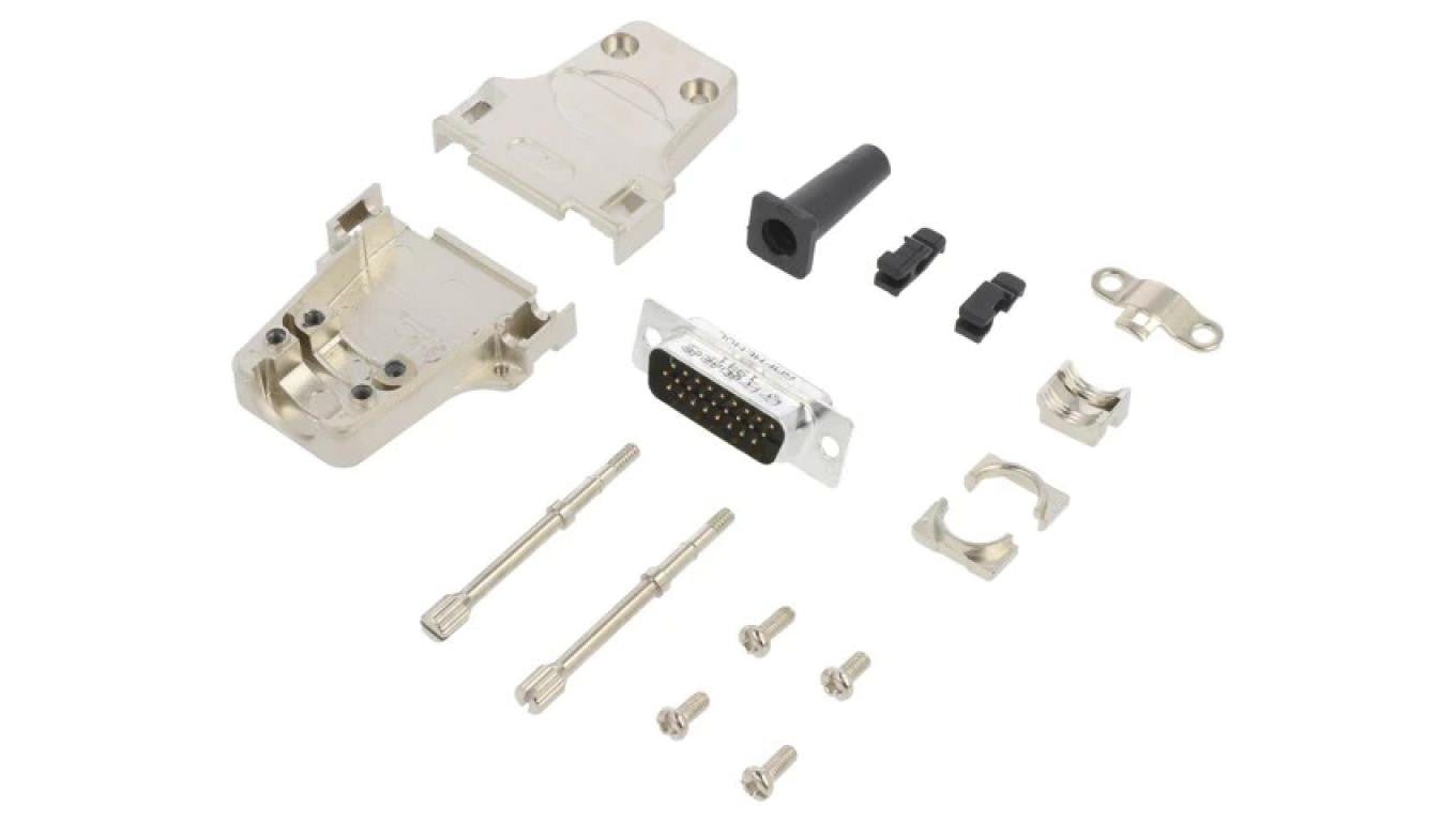 D-Sub HD męskie proste lutowanie na przewód UNC 4-40 -PIN 26 L17DTZF15-LJS-RG+L717HDA26P