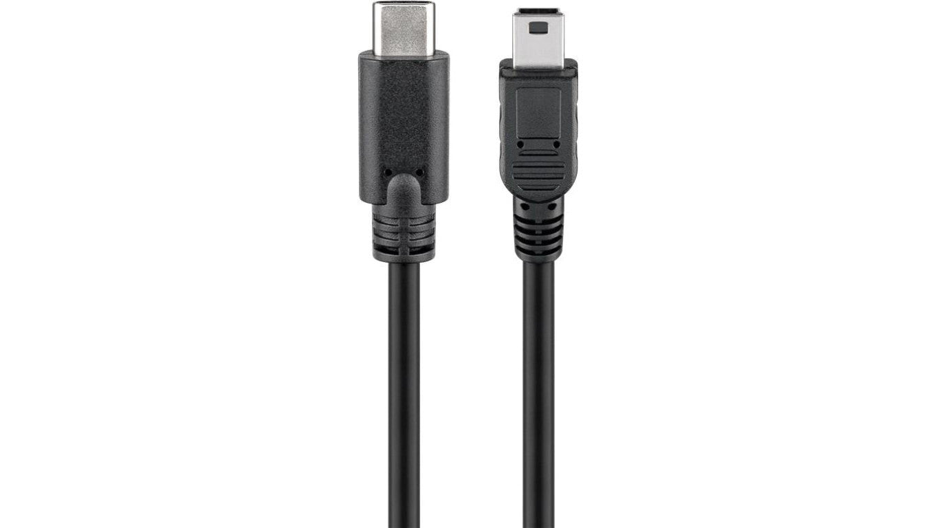 Kabel USB 2.0 USB-C™ na Mini-B 2.0, czarny - Długość kabla 0.5 m