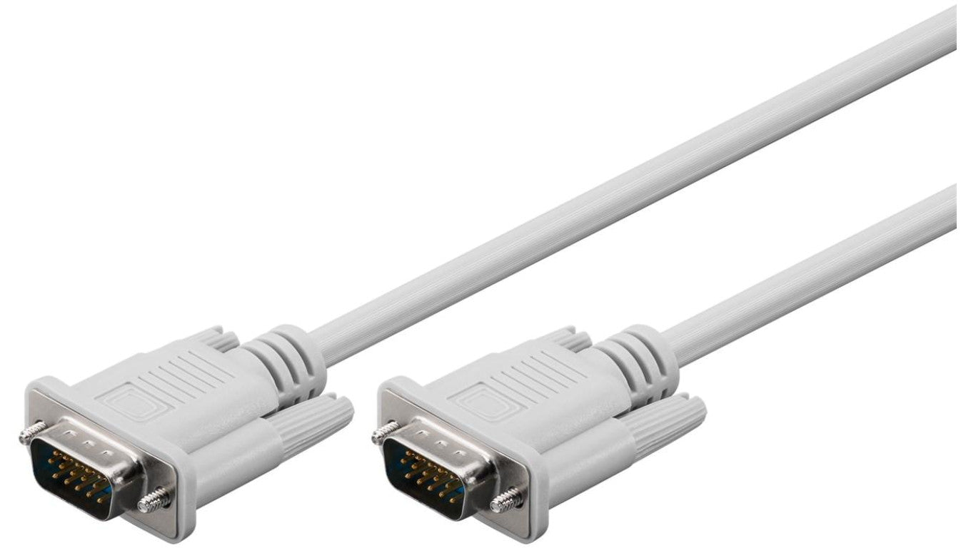 Kabel do monitora VGA, niklowany - Długość kabla 2 m