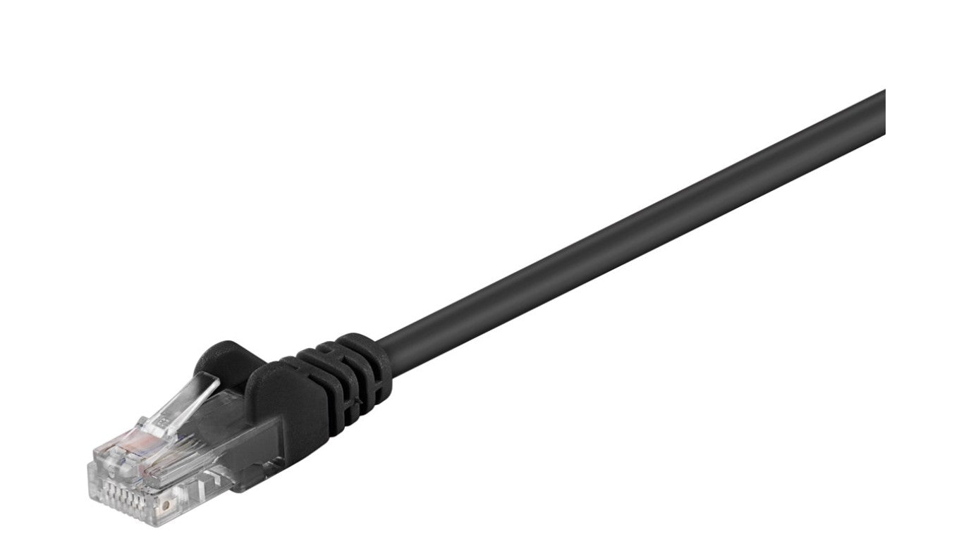 CAT 5e Kabel łączący, U/UTP, czarny - Długość kabla 15 m