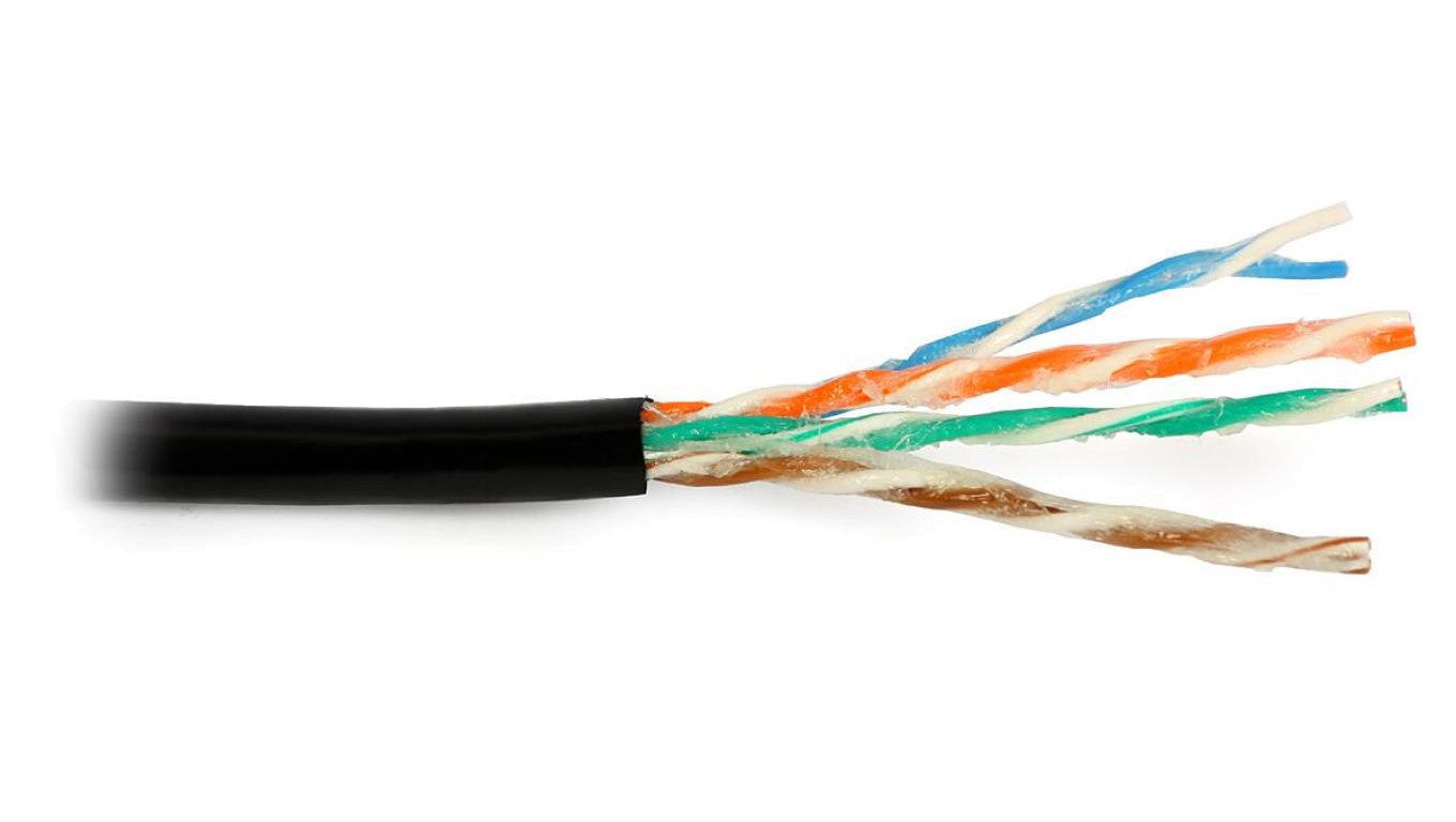 Przewód NETSET BOX U/UTP 5e żelowany, czarny skrętka zewnętrzna E1410_305 19402 /305m/