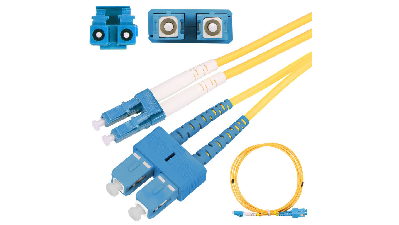 Patchcord PVC, Jednomodowy, Duplex, G652D, 3mm, 2m Extralink SC/UPC-LC/UPC
