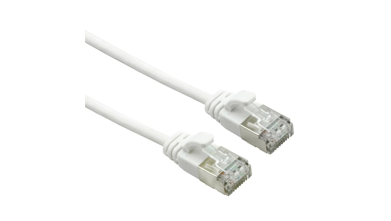 Kabel ROLINE U/FTP DataCentre Cat.7, LSOH, ze złączami RJ45 (500 MHz / Class EA), bardzo cienki, biały, 0,5 m